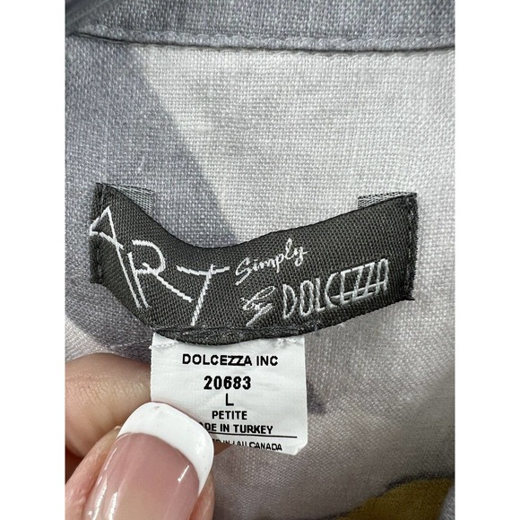 Simply Art By Dolcezza Women’s Linen Button Up Daisy Abstract Floral Size PL - Picture 3 of 8